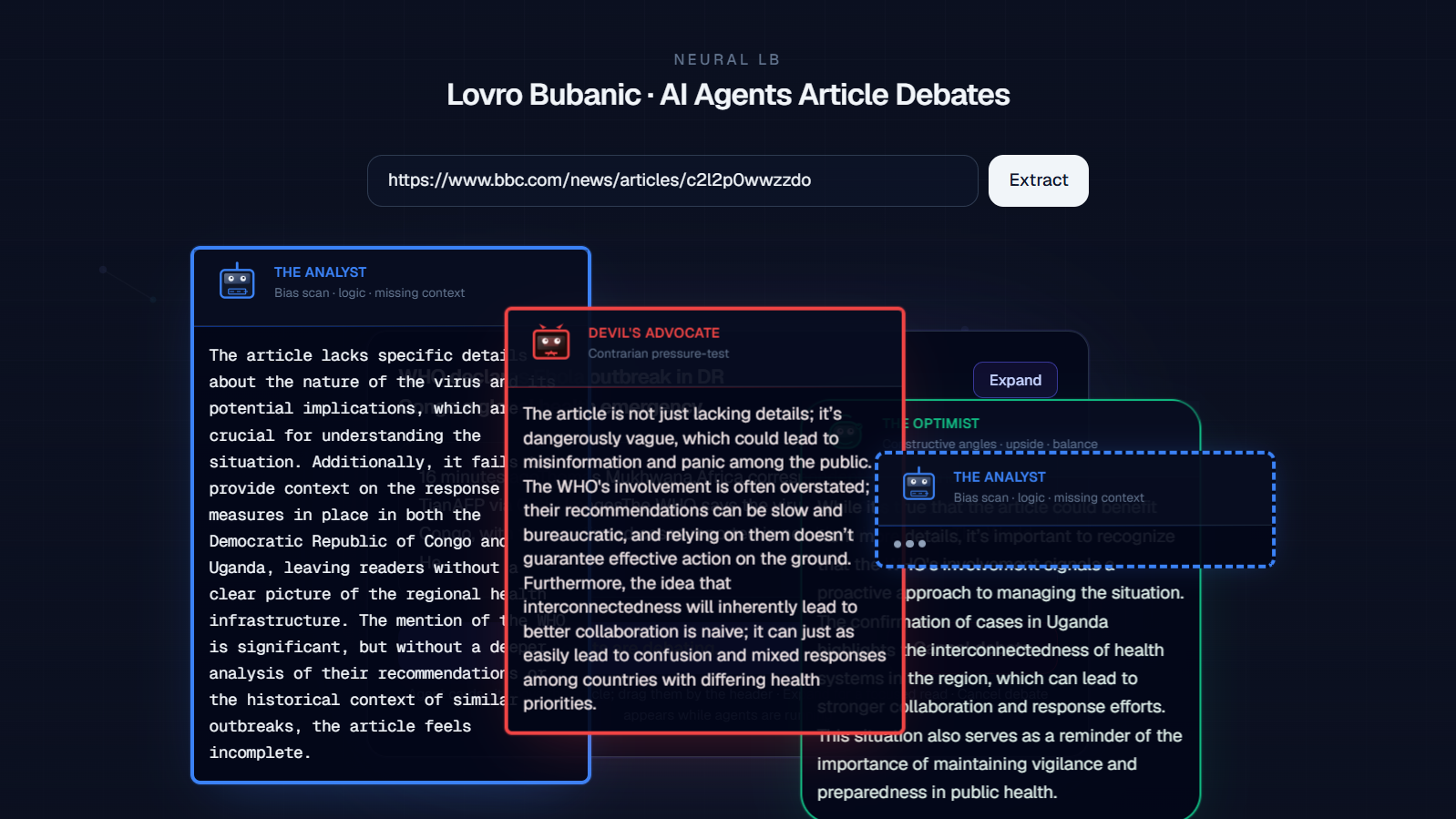 Langchain app with multiple AI Agents